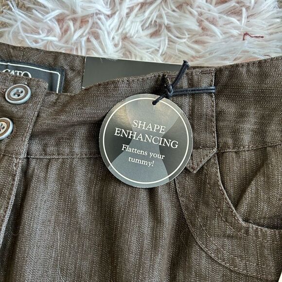 Cato NWT Petites Brown Stretch Shape Enhancing Classic Pants Sz 12 P $22 - Picture 3 of 10